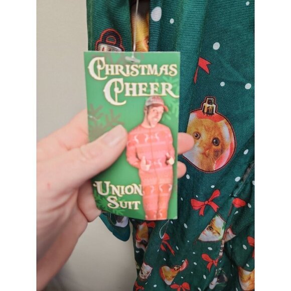 Union Suit Christmas Cheer Cat Light Up One Piece Sleep Suit Large 42/44 New - Picture 6 of 6